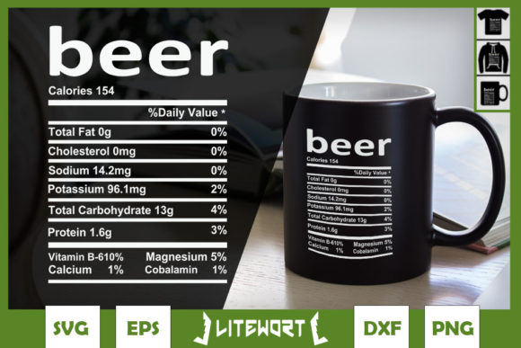 Beer Nutrition Graphics for Crafts