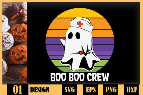 Boo Boo Crew Ghost Nurse Retro Halloween