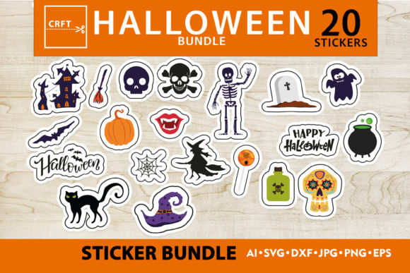 Bundle 20 Halloween Craft Stickers