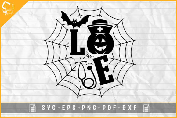 Halloween Love Nurse T-shirt Sublimation Graphics for Crafts