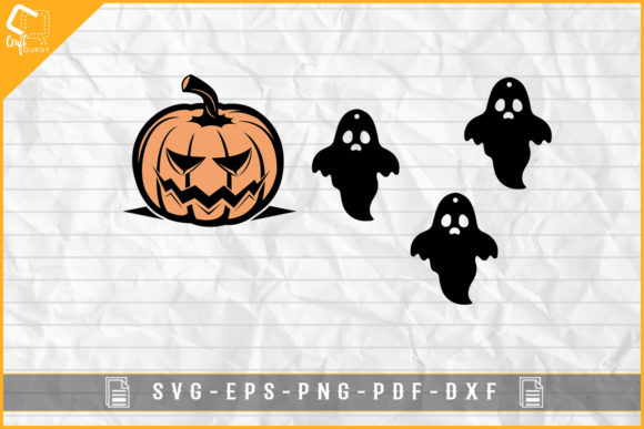 Halloween Pumpkin Scary Boo Ghost Design Graphics for Crafts