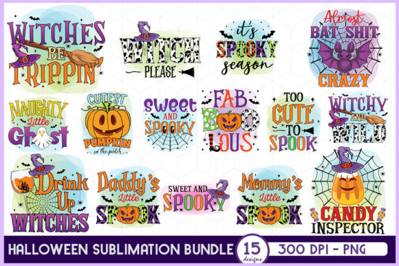 Halloween Sublimation Bundle 2 15 Designs Graphics Crafts