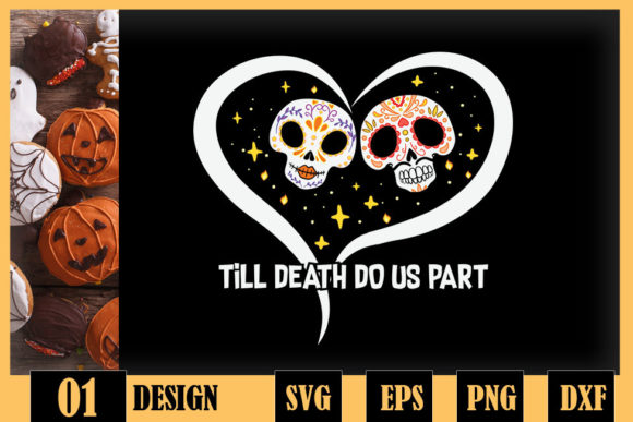 Halloween Till Death Do Us Part Skeleton Graphics for Crafts