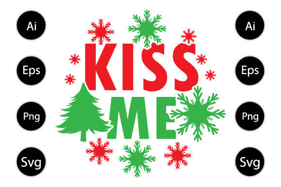 Kiss Me Merry Christmas Graphics for Crafts