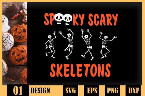 Spooky Scary Skeletons Dance Halloween